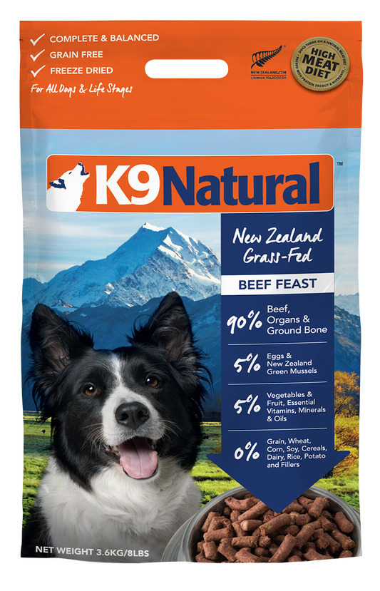 クセがない「牛肉」。 カロリーをしっかり摂取。K9ナチュラル（K9Natural）ビーフ・フィースト